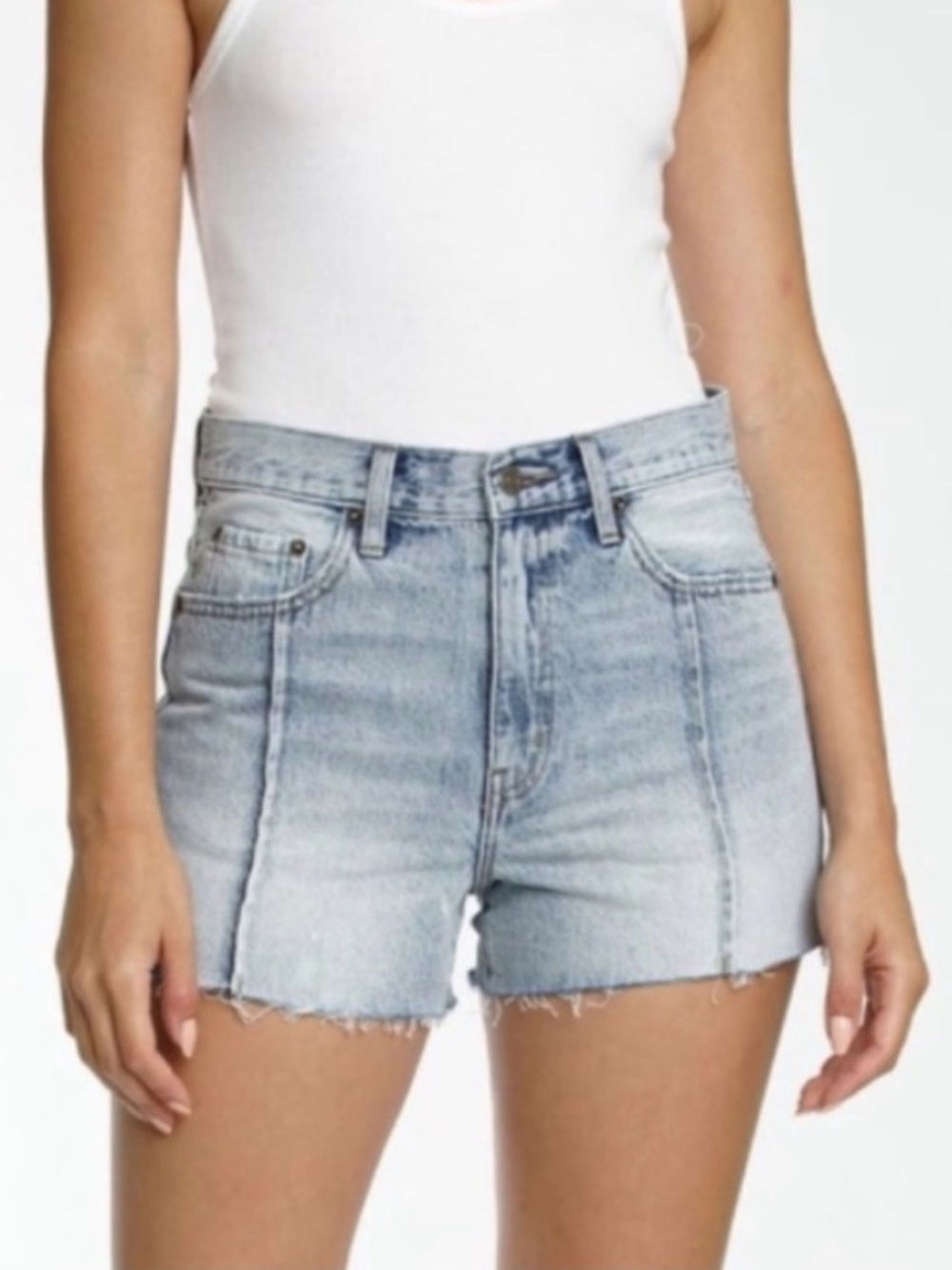 PISTOLA nova high rise cutoff denim jean shorts in hush 27